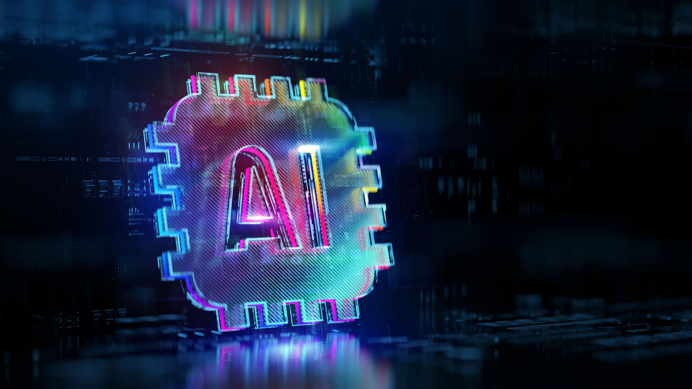 AI processor above a digital circuit board