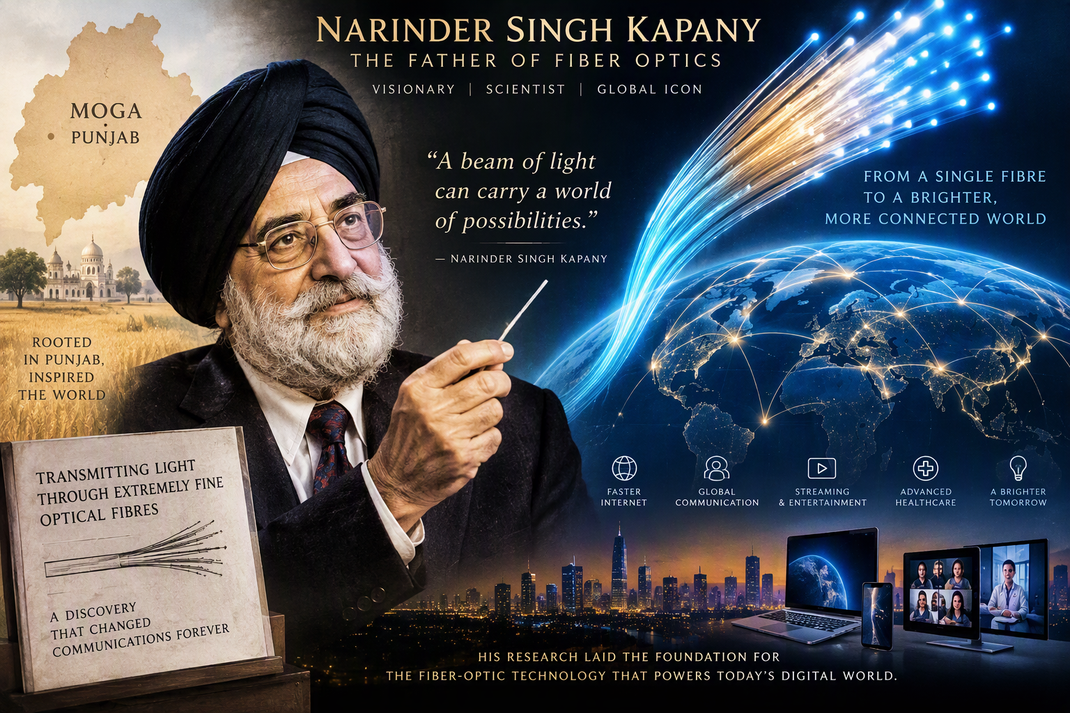 Meet Narinder Singh Kapany, the Father of Fiber Optics